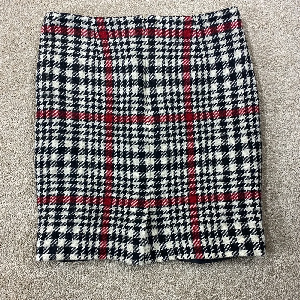 Talbots Skirt Womens 8 Wool Blend Black Plaid Straight Ladies Preppy Classic 90s